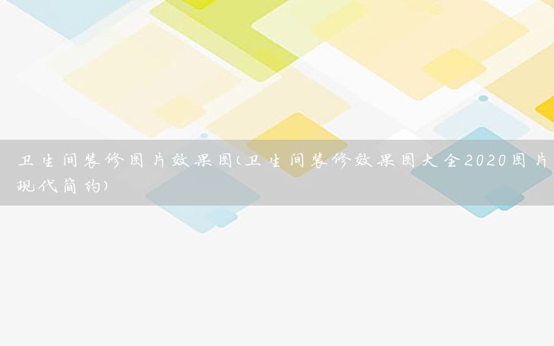 衛(wèi)生間裝修圖片效果圖（衛(wèi)生間裝修效果圖大全2020圖片現(xiàn)代簡(jiǎn)約）