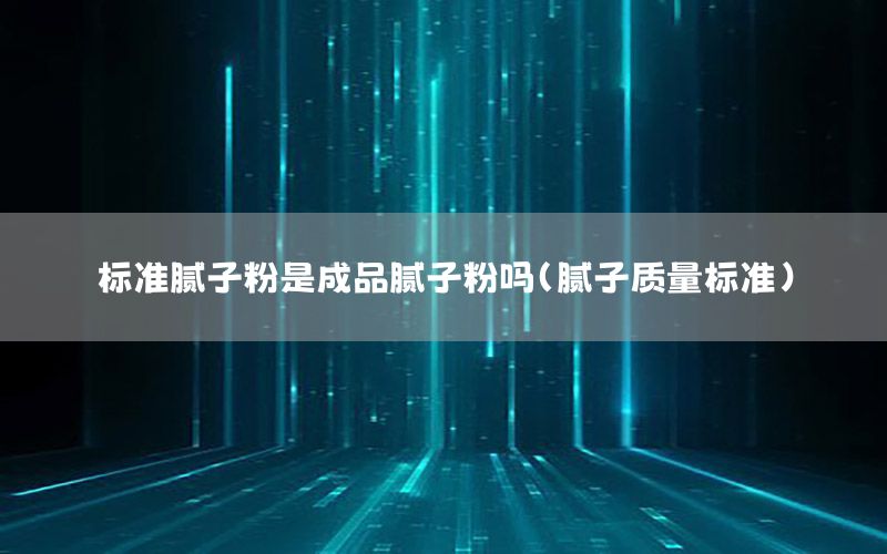 標(biāo)準(zhǔn)膩?zhàn)臃凼浅善纺佔(zhàn)臃蹎幔佔(zhàn)淤|(zhì)量標(biāo)準(zhǔn)）